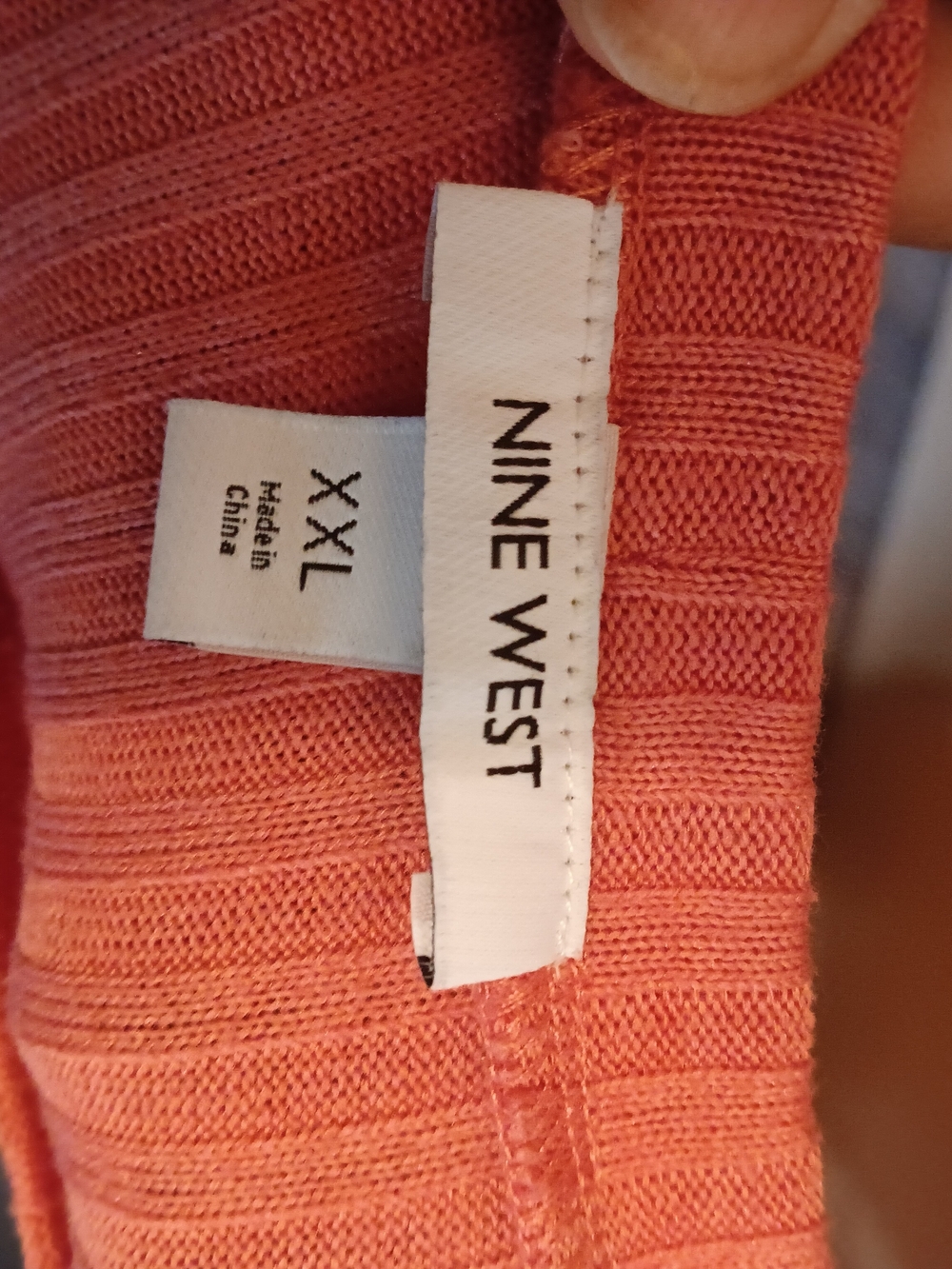 Womens Size XXL, Nine West Coral Ombre Ribbed Midi Dress - Picture 3 of 3